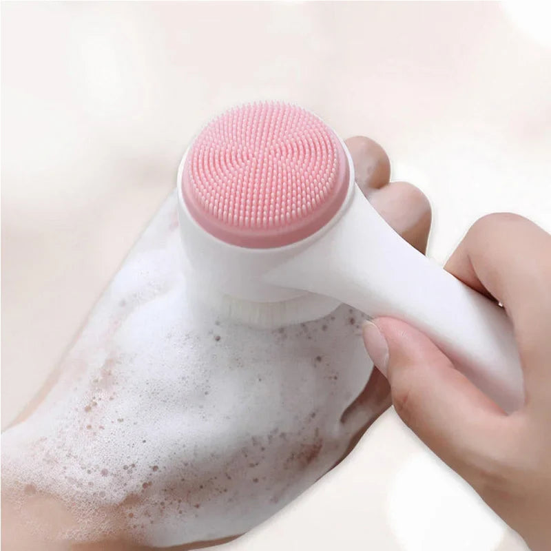 Double-Sided Silicone Facial Cleansing & Exfoliating Brush
