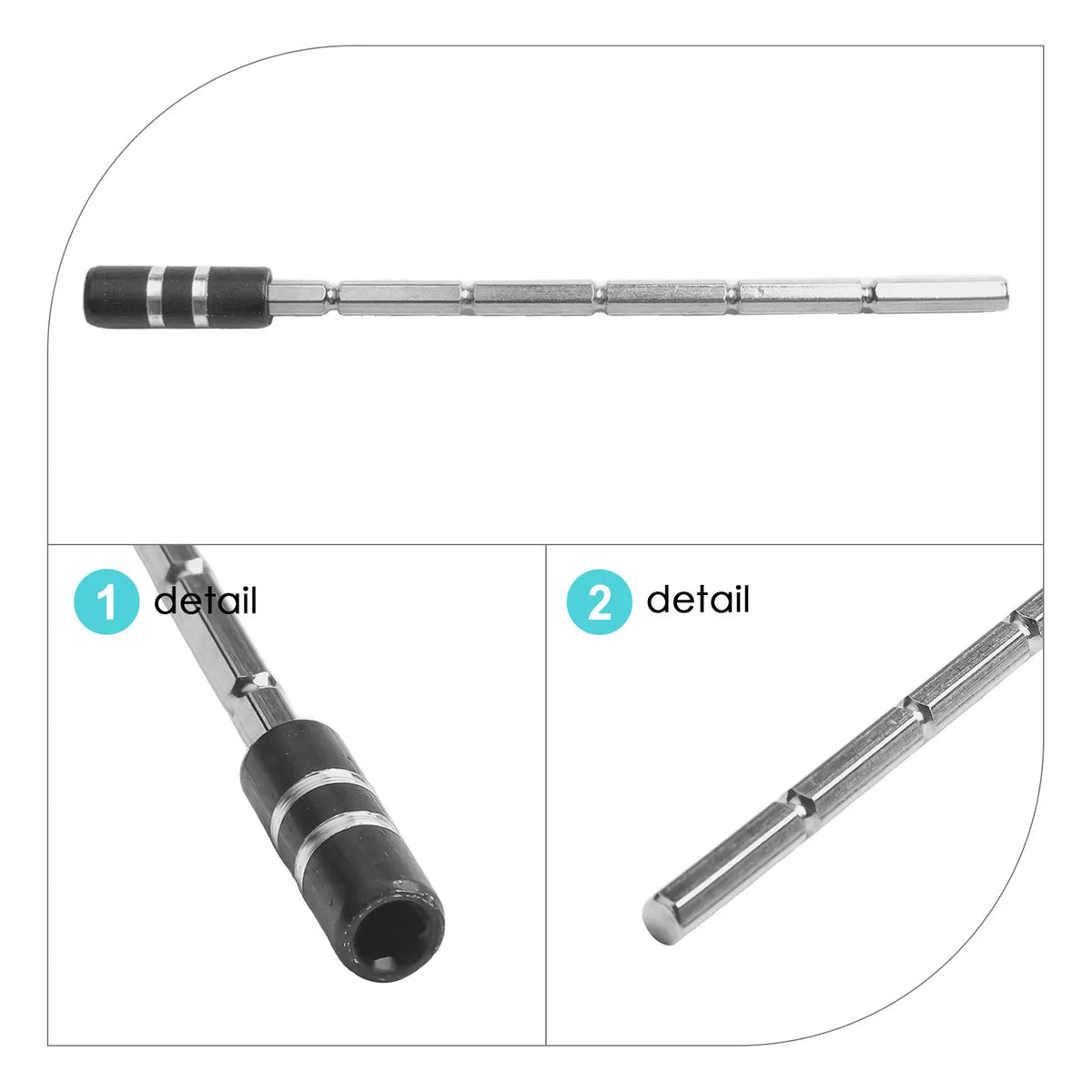 113mm Magnetic Hex Extension Bar – 4mm Screwdriver Bit Adapter