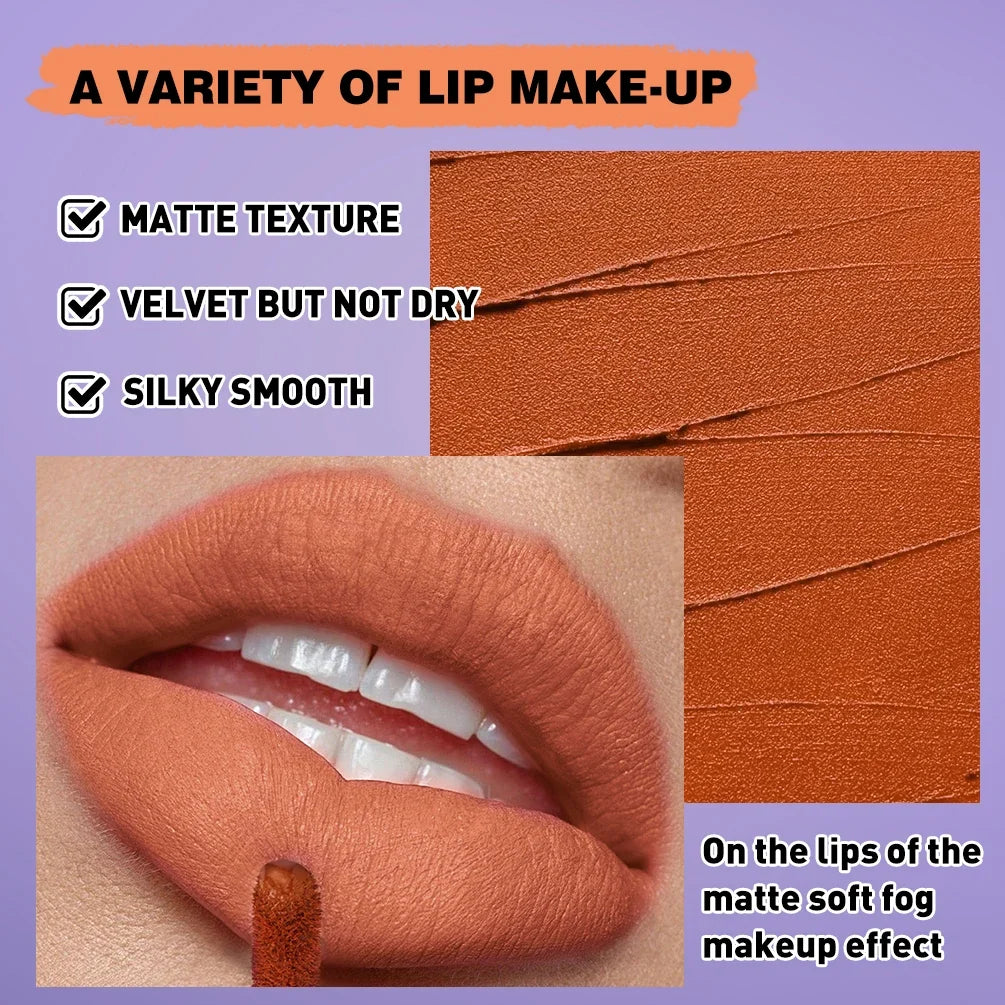 QiBest 6-Pc Matte Liquid Lipstick Set – Halloween Lip Makeup
