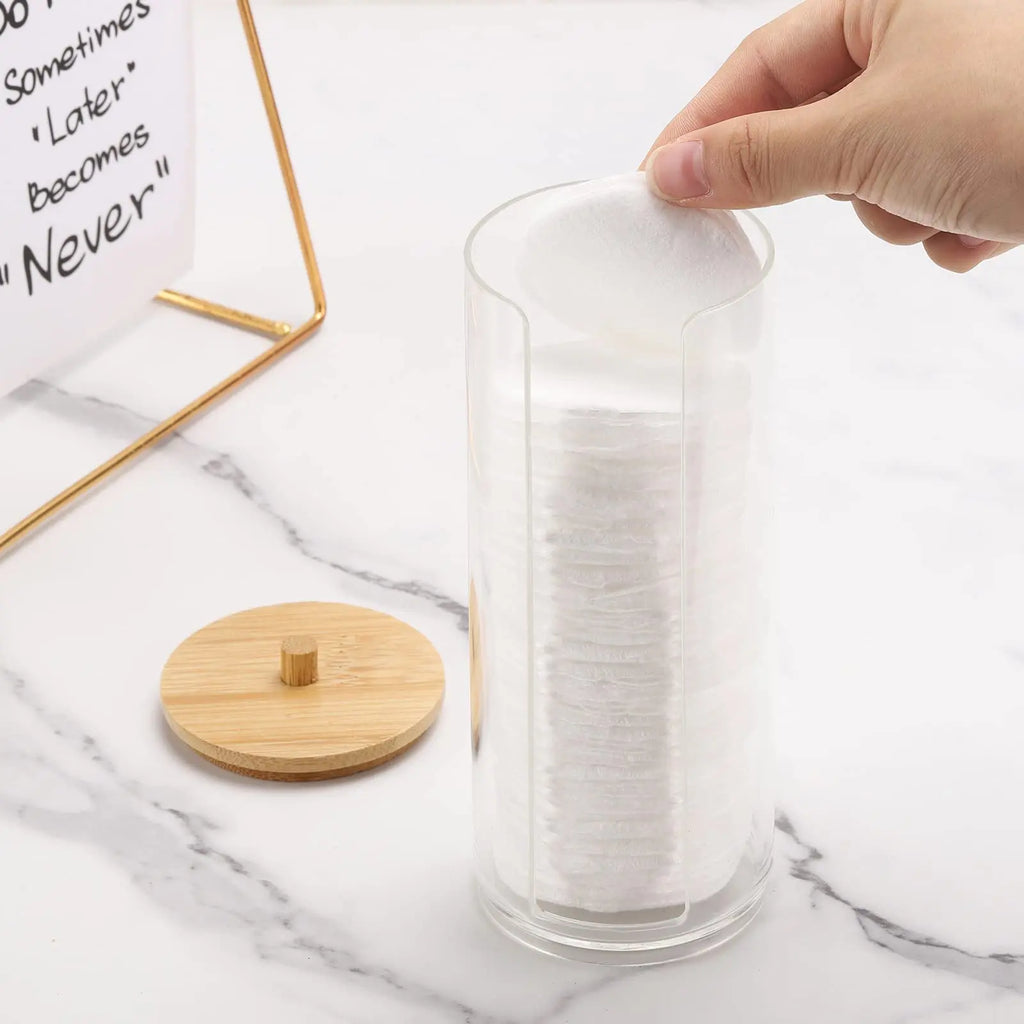 Cotton Pad Holder Bathroom Makeup Organizers Containers Canister