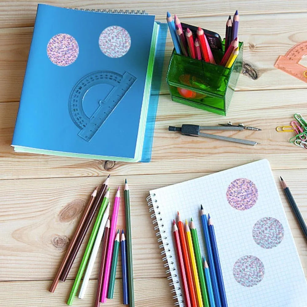 500pcs Holographic Round Stickers – Metallic Glitter Foil Labels