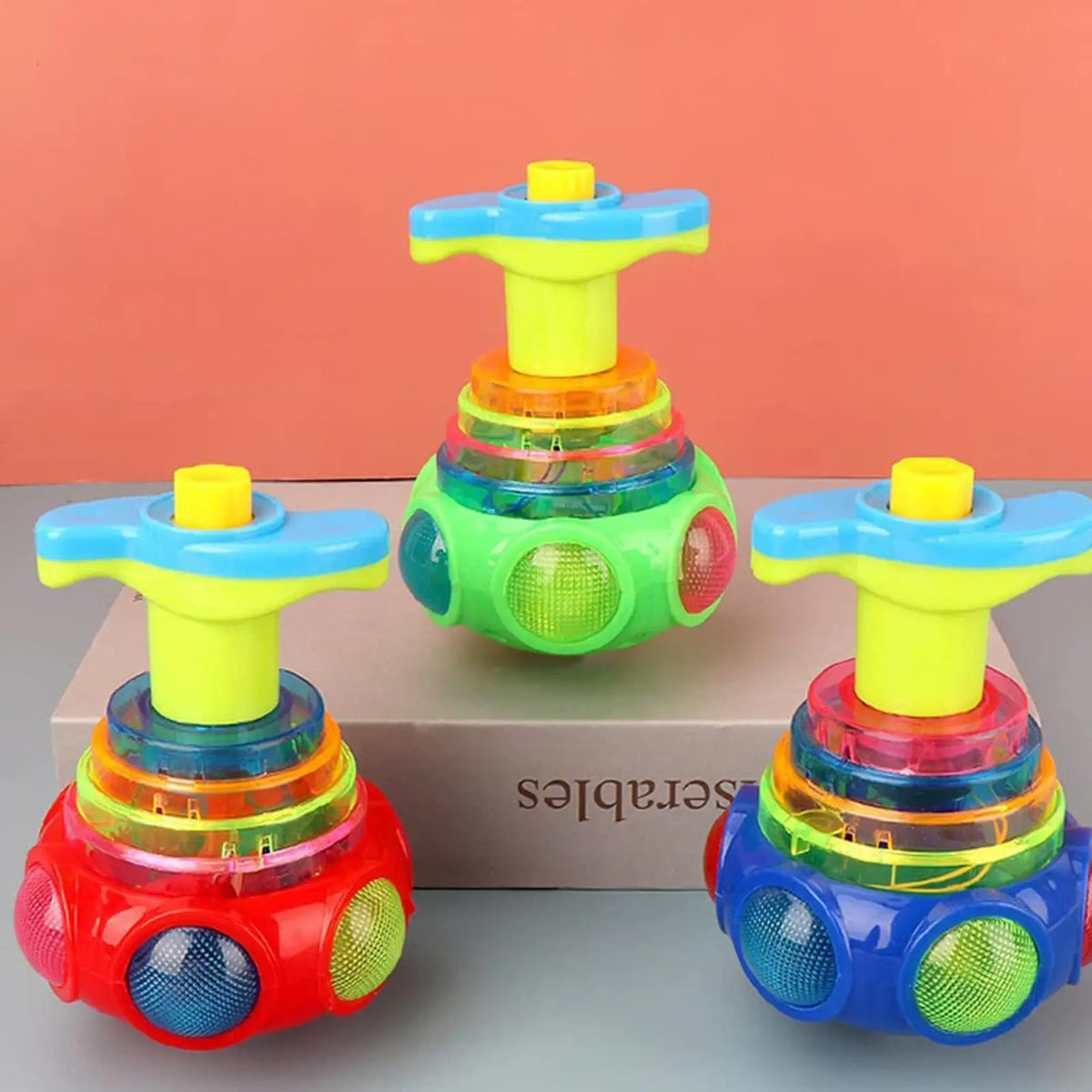 LED Flashing Spinning Top Toy with Music for Kids & Toddlers