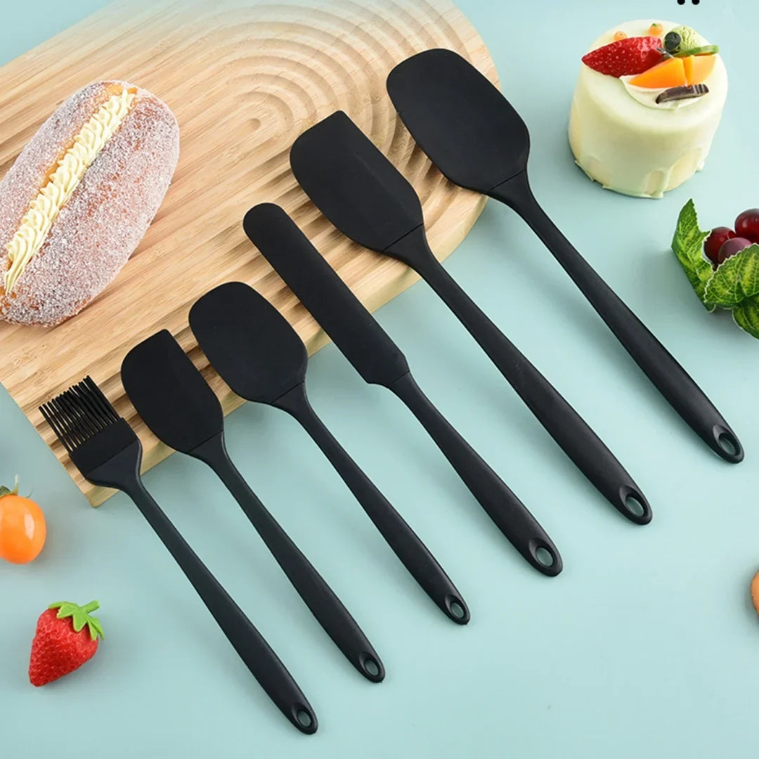 6-Piece Silicone Spatula Set – Cake Frosting & Baking Kit