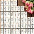 50 DIY Painting Hollow Templates Flower Series Wall Spray Decoration