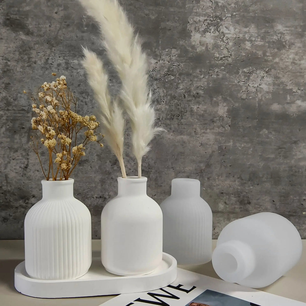 Stripes Vase Silicone Mold DIY Gypsum 3D Ornaments Molds Epoxy