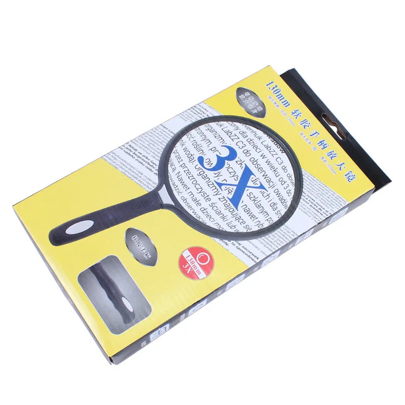 130mm 3X Handheld Magnifying Glass Loupe for Coins & Stamps