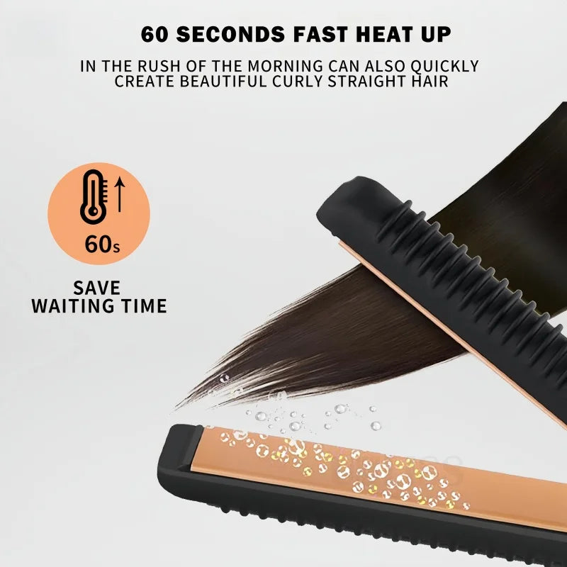 PTC Ceramic Tourmaline Ionic Flat Iron | 2-in-1 Dual Voltage