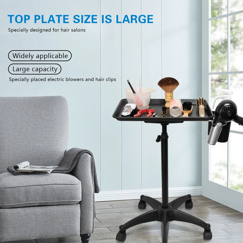 Height-Adjustable Salon Rolling Trolley Cart | Spa & Barber