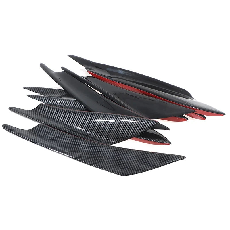 4Pcs Carbon Fiber Bumper Canard Splitter Fins – Universal Fit