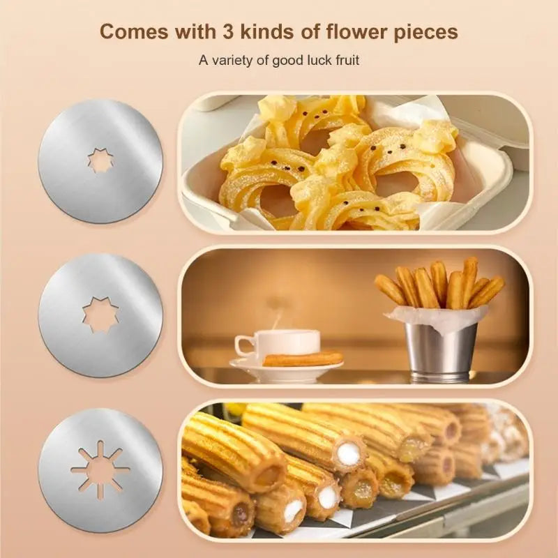 Spanish Churro Maker Machine – Stainless Steel Fry & Bake