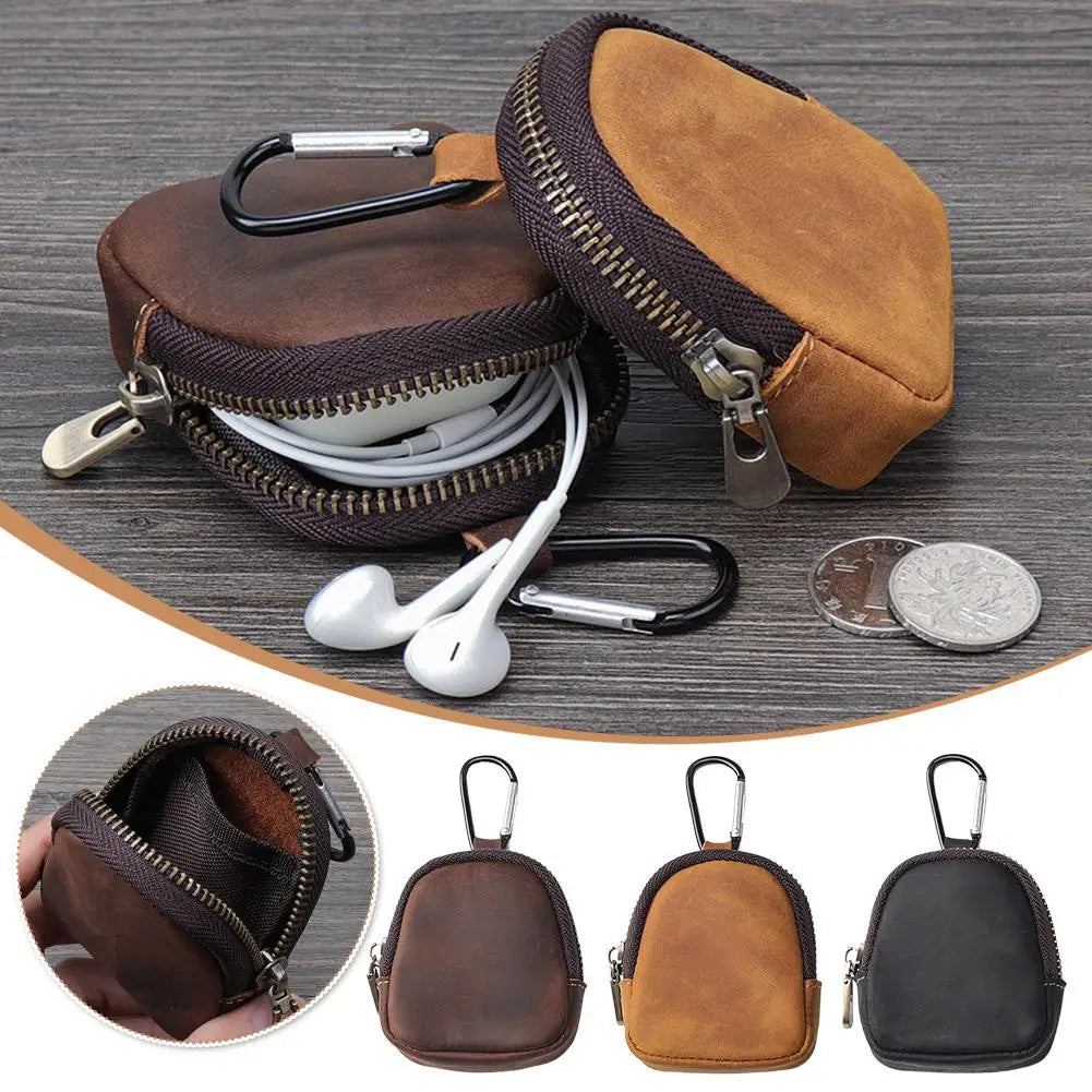Mini PU Coin Purse with Carabiner Clip – Key & EDC Pouch