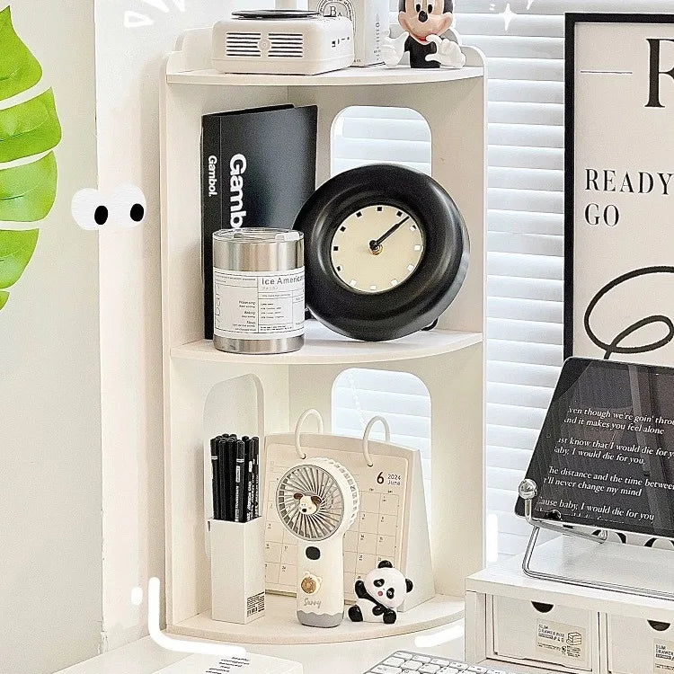 Corner Wall Shelf Storage Cabinet – 2 & 3 Tier Desk Organizer
