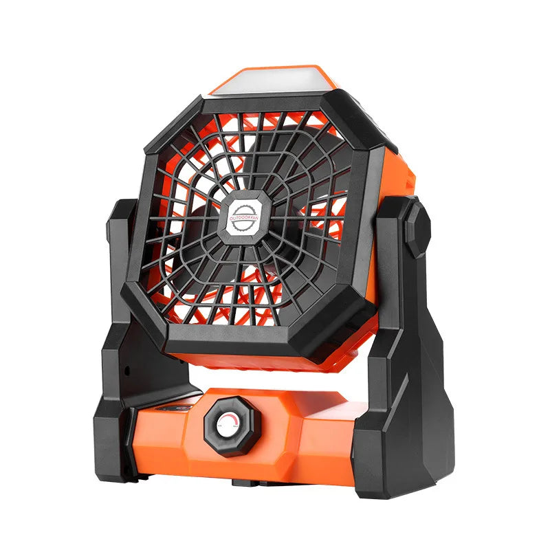 7800mAh Rechargeable Camping Fan with LED Light & Hook