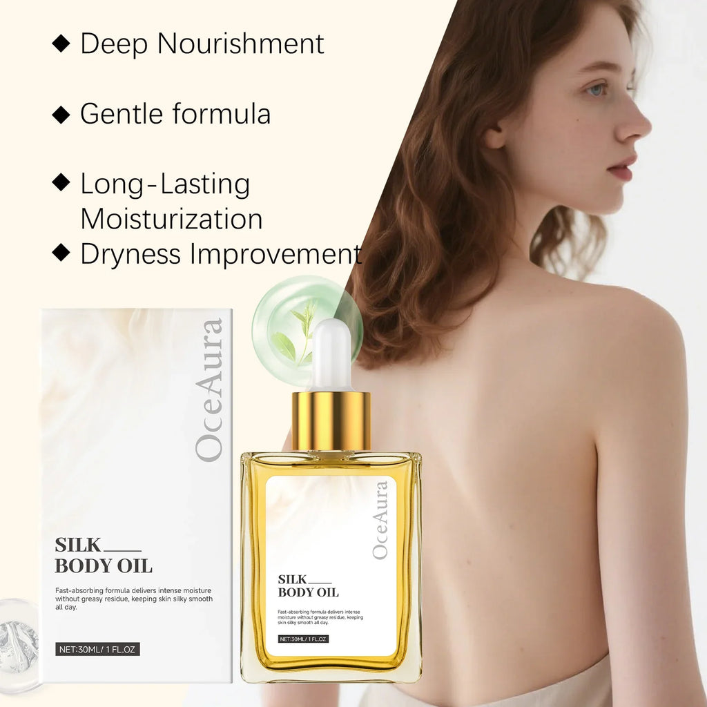OceAura Dry Silk Body Oil – Non-Greasy Moisturizing & Exfoliating