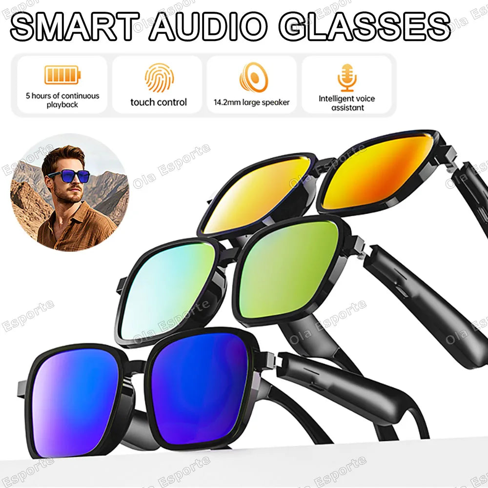 Bluetooth Smart Sunglasses | Open-Ear Audio, UV Protection, IPX5