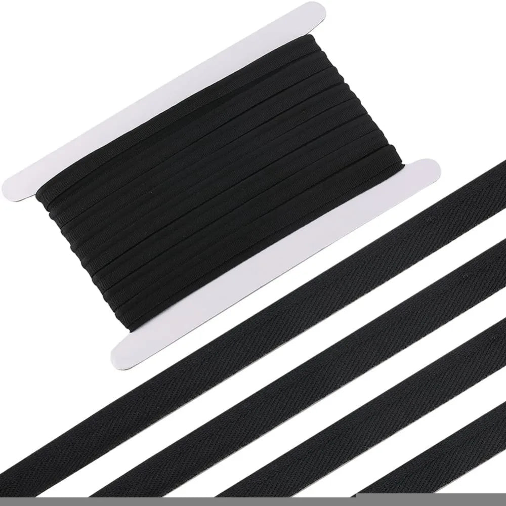 10 Yards Black Polyester Ribbon 11mm – Bias Tape Sewing Trim
