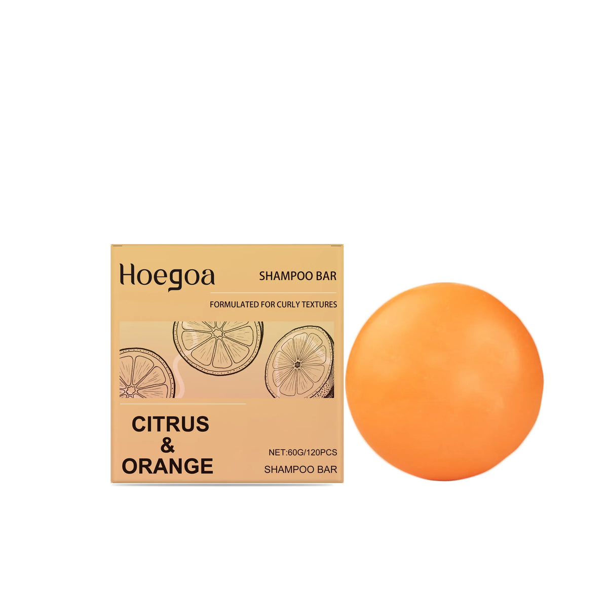 HOEGOA Citrus Orange Shampoo Bar – Nourishing & Moisturizing