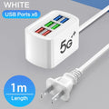 6-Port USB Fast Charger Power Strip | EU & US Plug, 15W