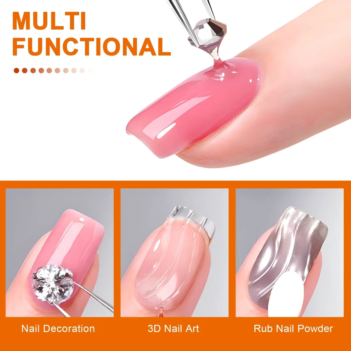 TWOING Strong Sticky Nail Glue Gel Rhinestones Art Decorations No