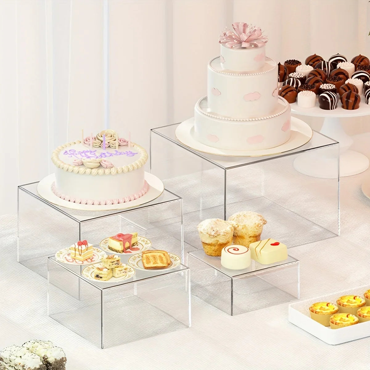 Cake Dessert Display Stand Stackable Save Space Suitable Party Booths