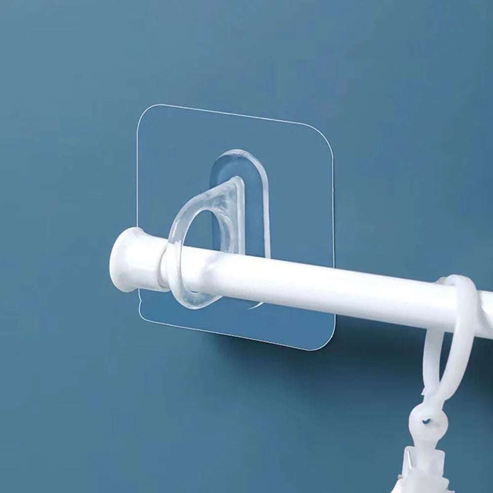 Self-Adhesive Curtain Rod Holder Hooks | No-Drill Wall Mount