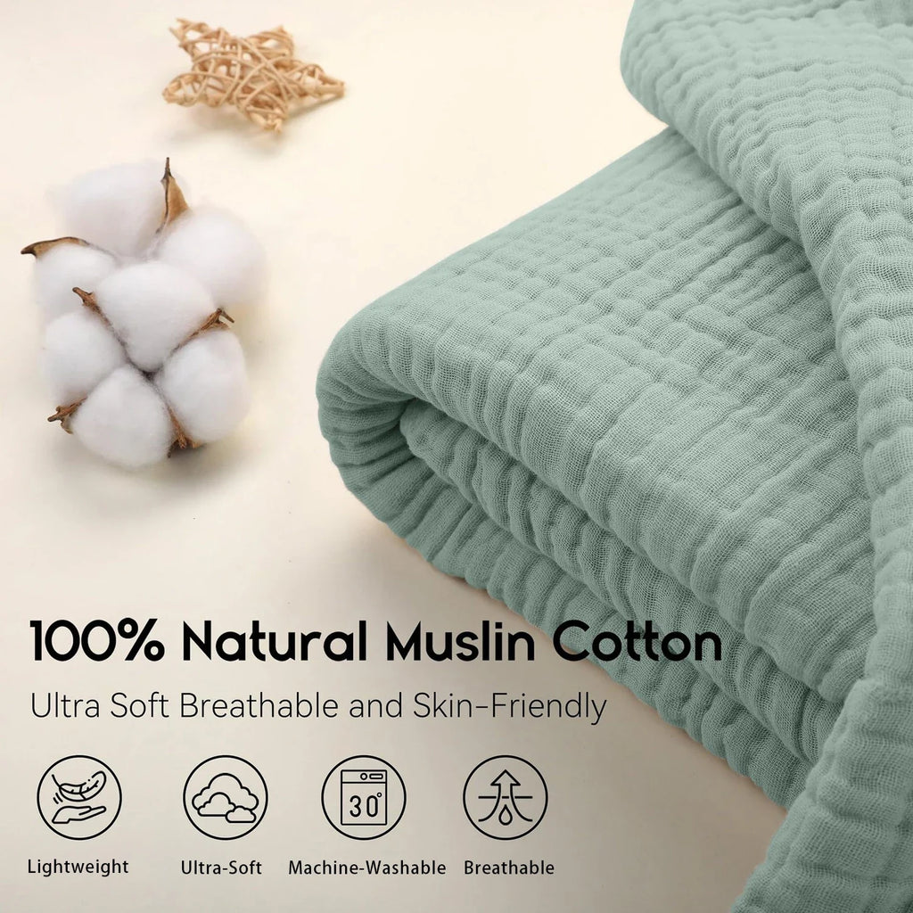Battilo 6-Layer Muslin Cotton Throw Blanket | Boho Sofa & Bed