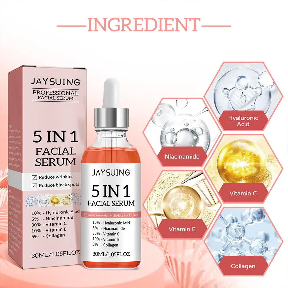Eelhoe 5-in-1 Face Serum – Vitamin C & Hyaluronic Acid 30ml