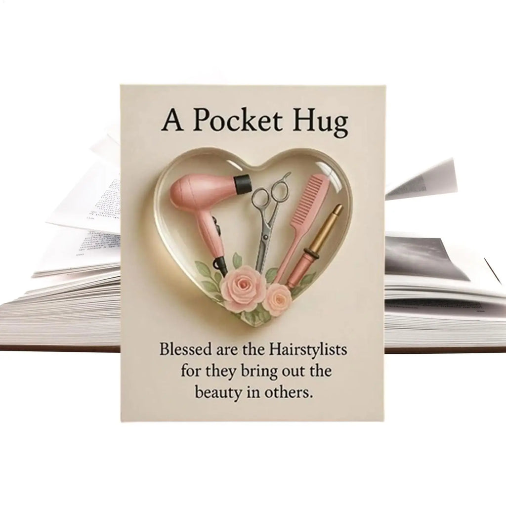 Christmas Hug 2D Heart Shaped Hairdresser Home Decor Appreciation