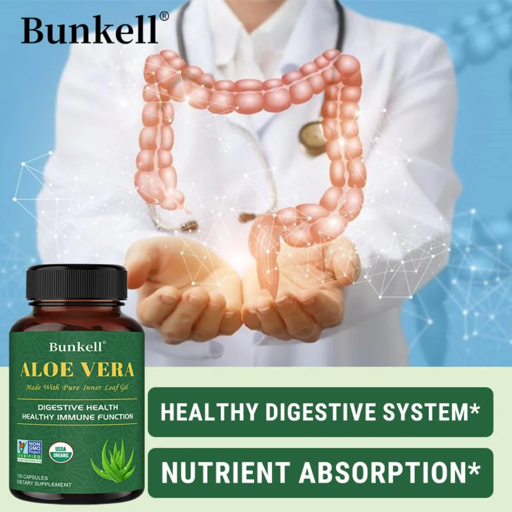 Aloe Vera Extract Capsules – Digestive Support, Non-GMO 120ct