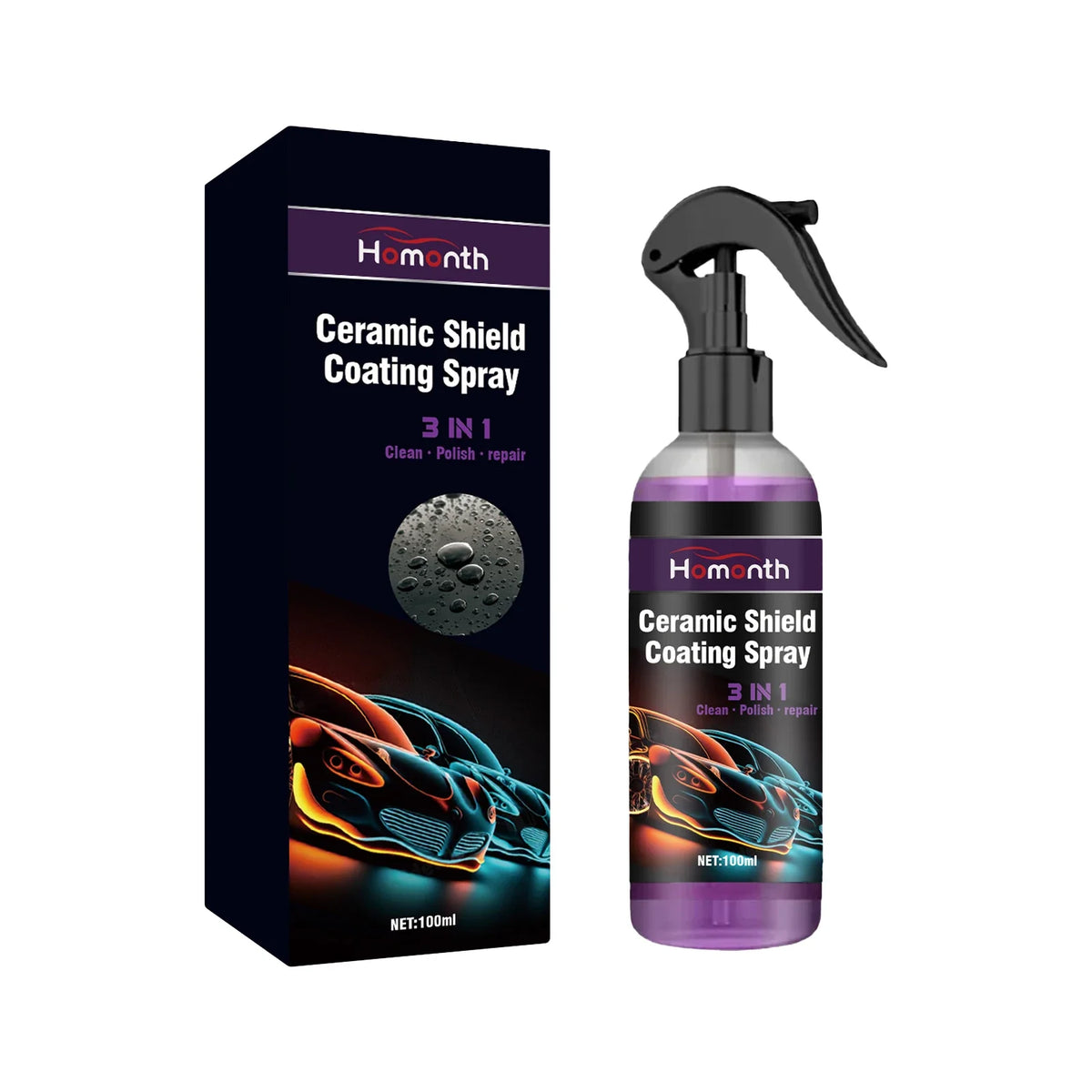 Homonth Ceramic Car Coating Spray | Polish & Hydrophobic Shield