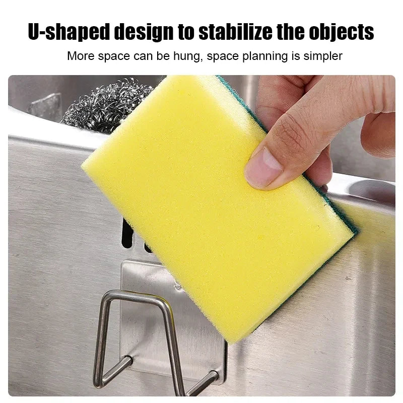 Stainless Steel Self-Adhesive Sponge Holder | Kitchen & Bathroom