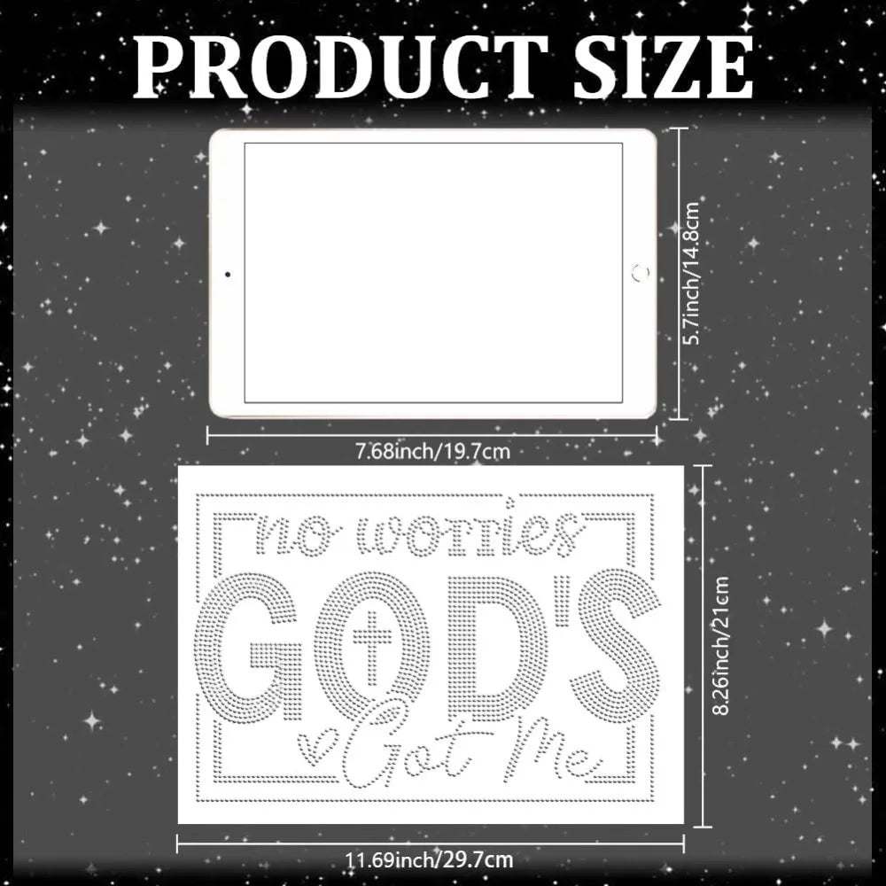 Glass Hotfix Rhinestone Iron-On Patch – Faith Word Appliqué
