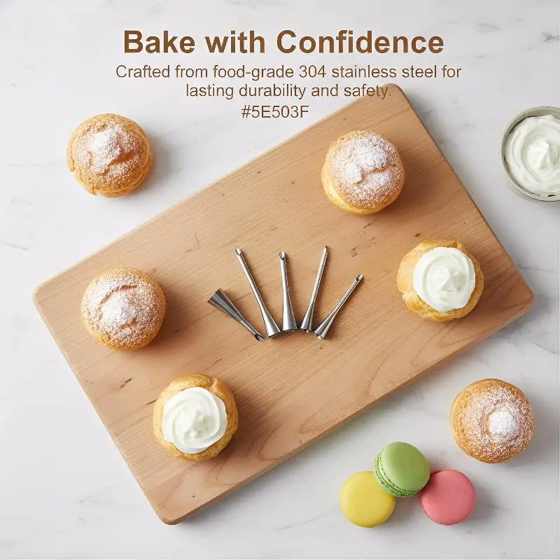 12-Pc Stainless Steel Cake Decorating Piping Tips Set