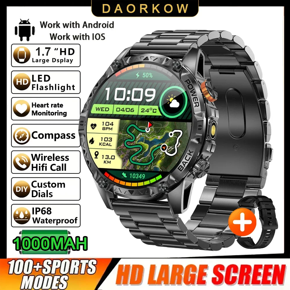 DAORKOW YK16 Smart Watch – 1000mAh, 100+ Sports & BT Calls