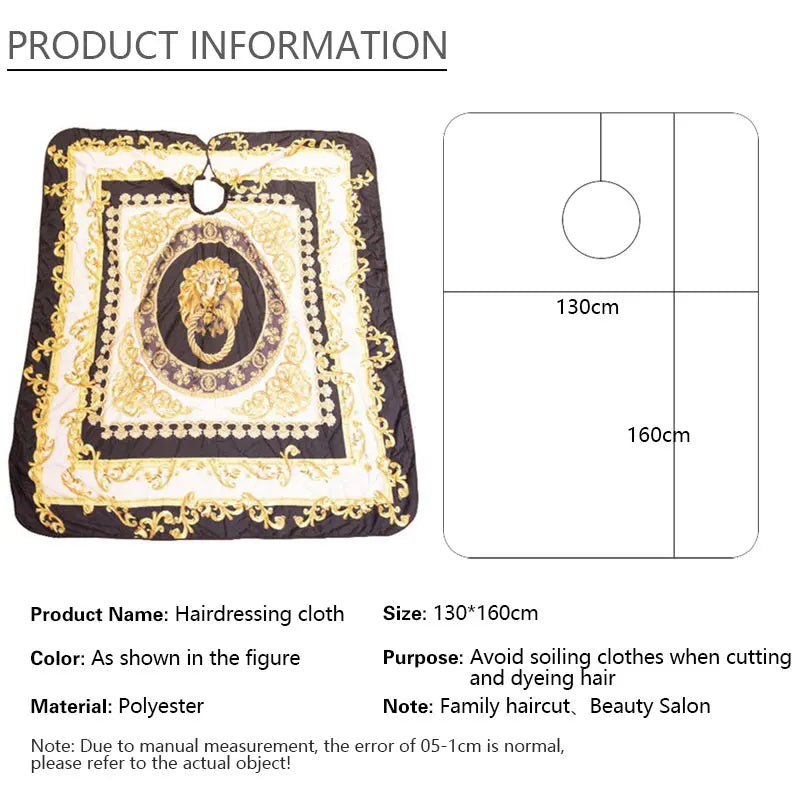 Lion Pattern Waterproof Barber Cape & Hairdressing Apron Gown