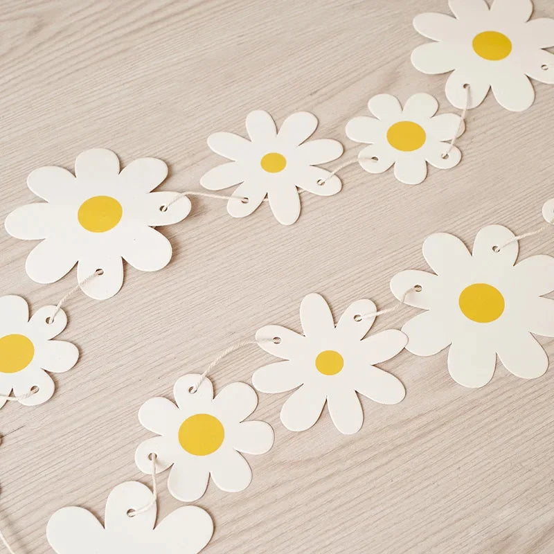 White Flower Garland Banner – Birthday, Baby Shower & Wedding