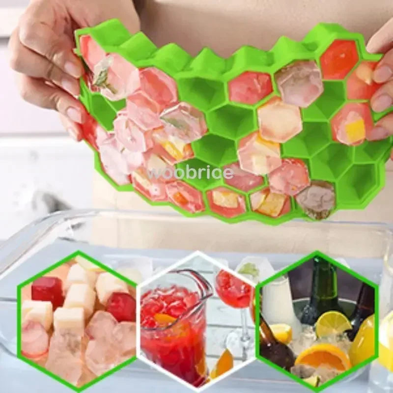 Silicone Honeycomb Ice Cube Tray – 37-Cavity BPA-Free Mold
