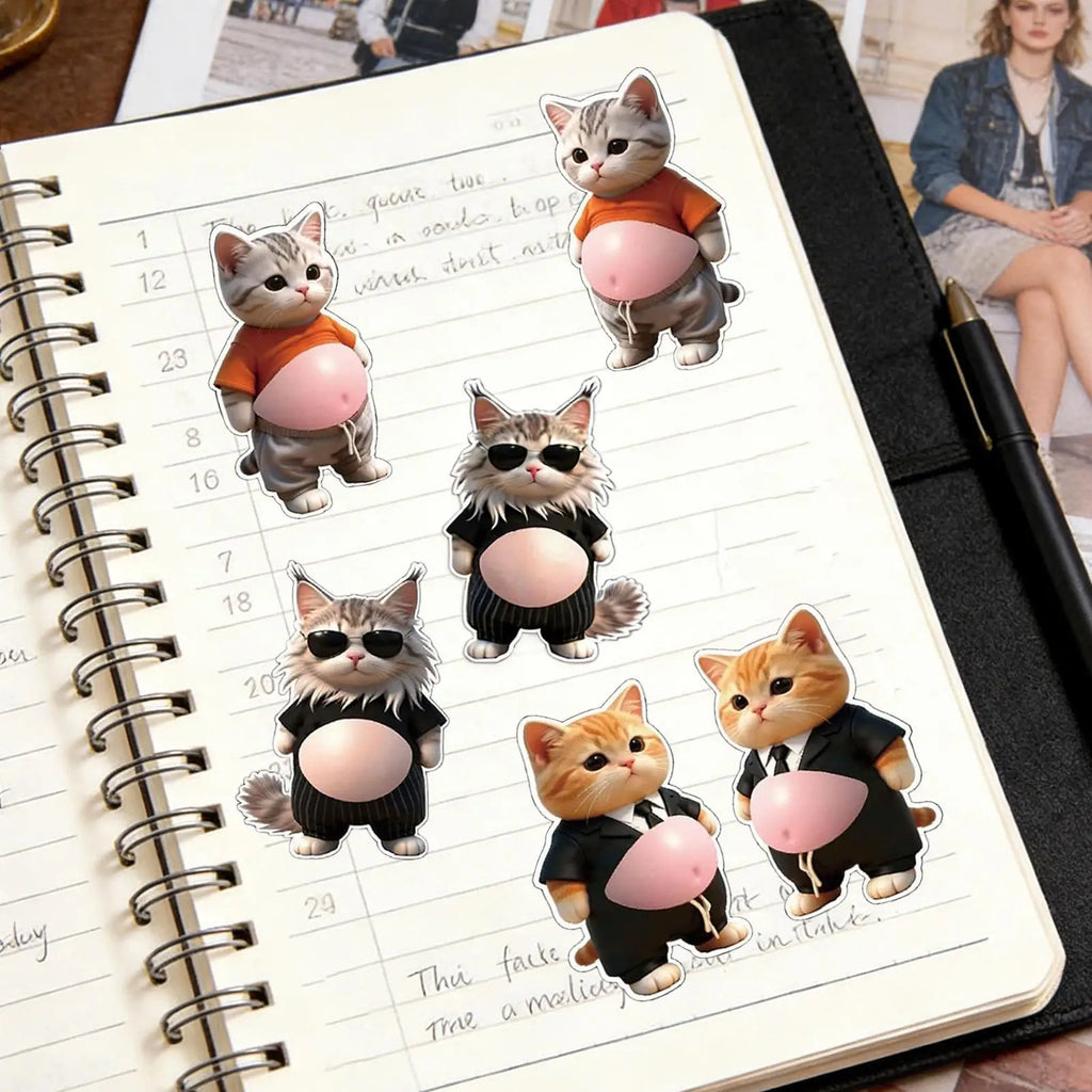 3D Cat Belly Stickers – Soft Silicone Decals for Kids & Decor