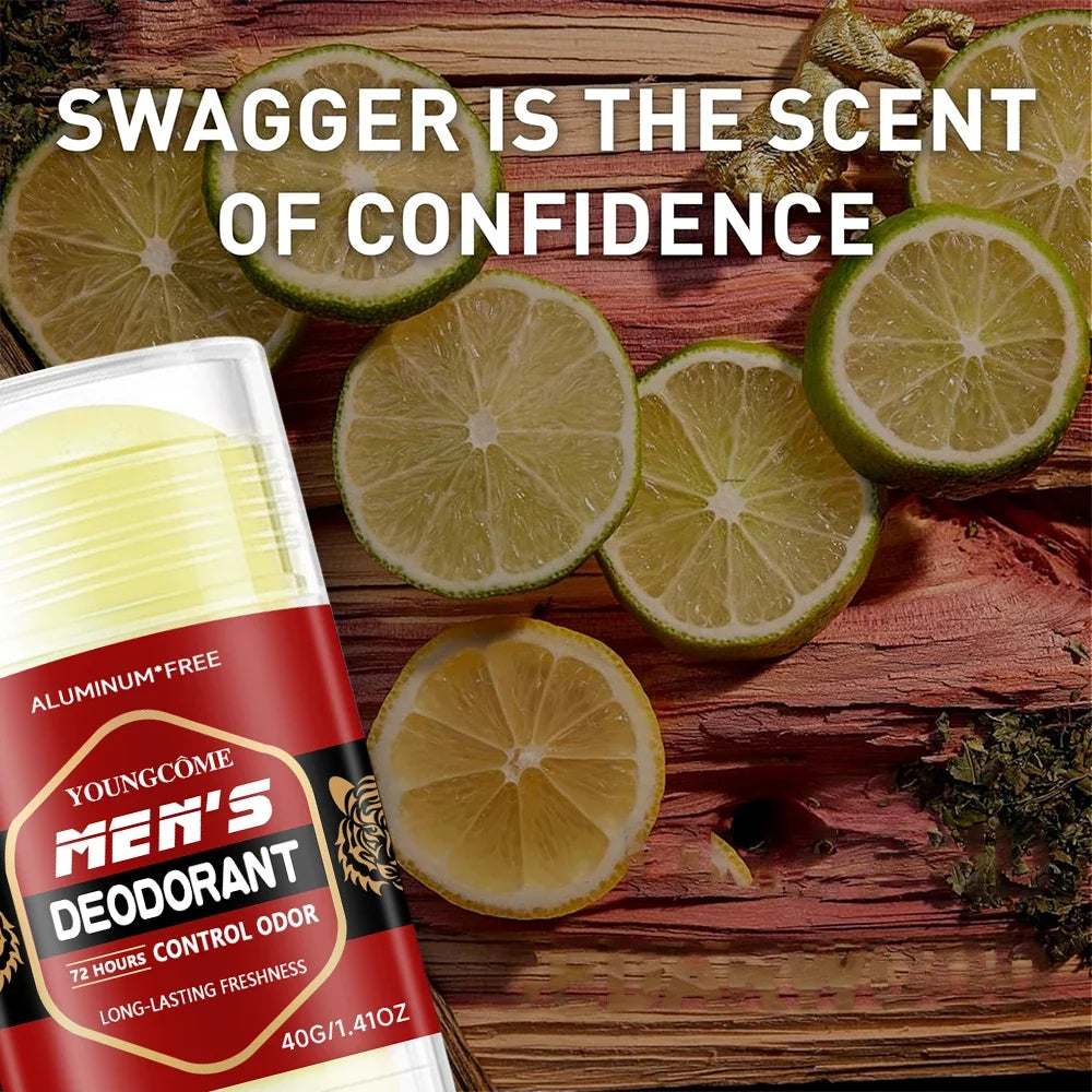 YOUNGCOME Men's Deodorant Stick – Aluminum-Free 72Hr Odor Control