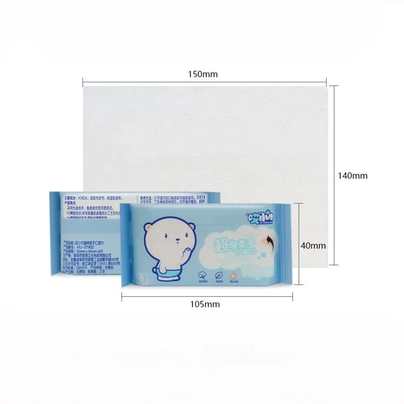 64-Pack Mini Disposable Wet Wipes | Portable Travel Size