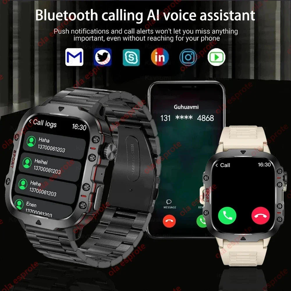 Military Smart Watch Women 3ATM Outdoor Sport GPS Fitness Tracker
