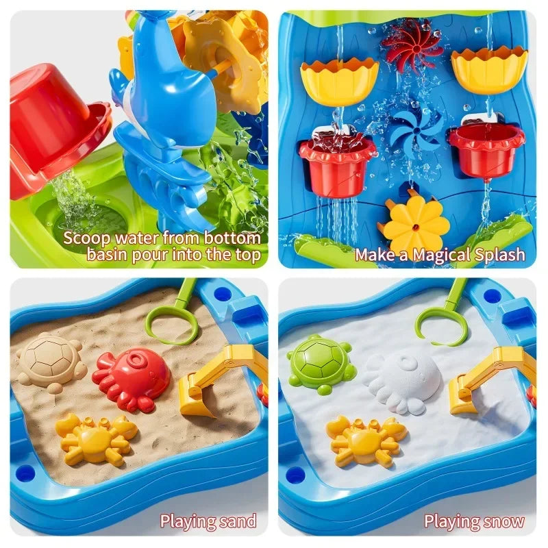 Kids Waterfall Water & Sand Sensory Table | Outdoor Toddler Toy