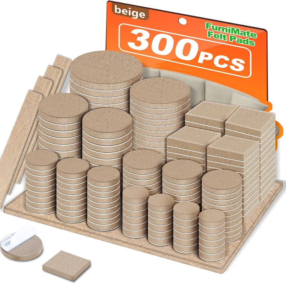 136 Self Adhesive Furniture Pads Anti Scratch Various Sizes Felt