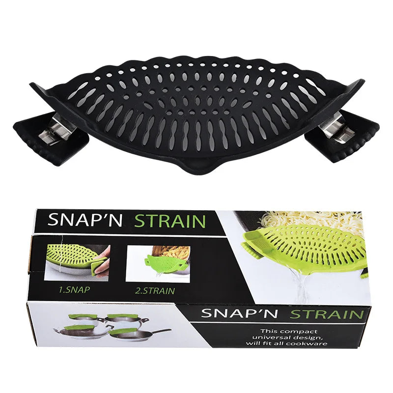 Clip-On Silicone Pot Strainer & Anti-Spill Water Drainer