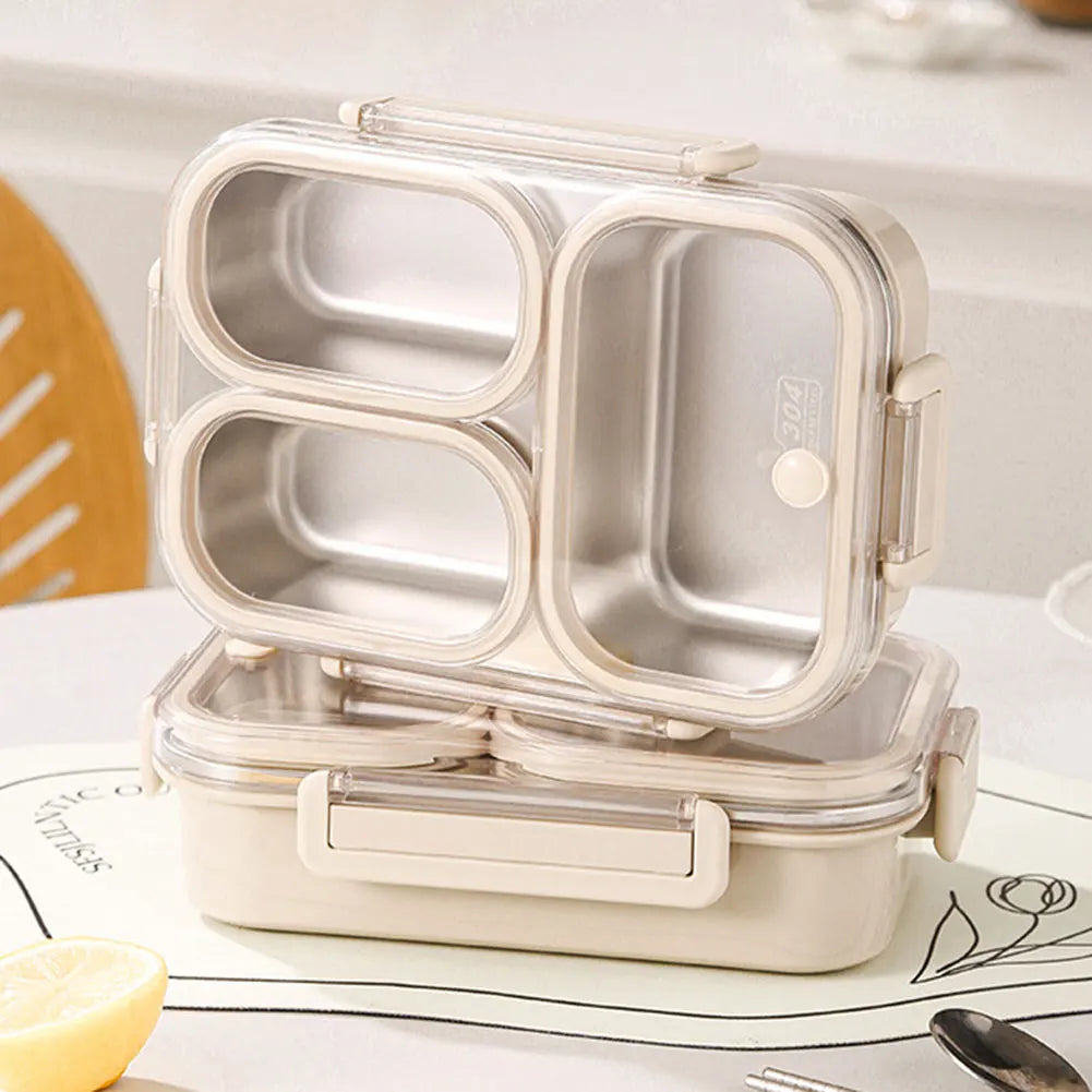 Stainless Steel Bento Lunch Box | 3-Compartment Leakproof