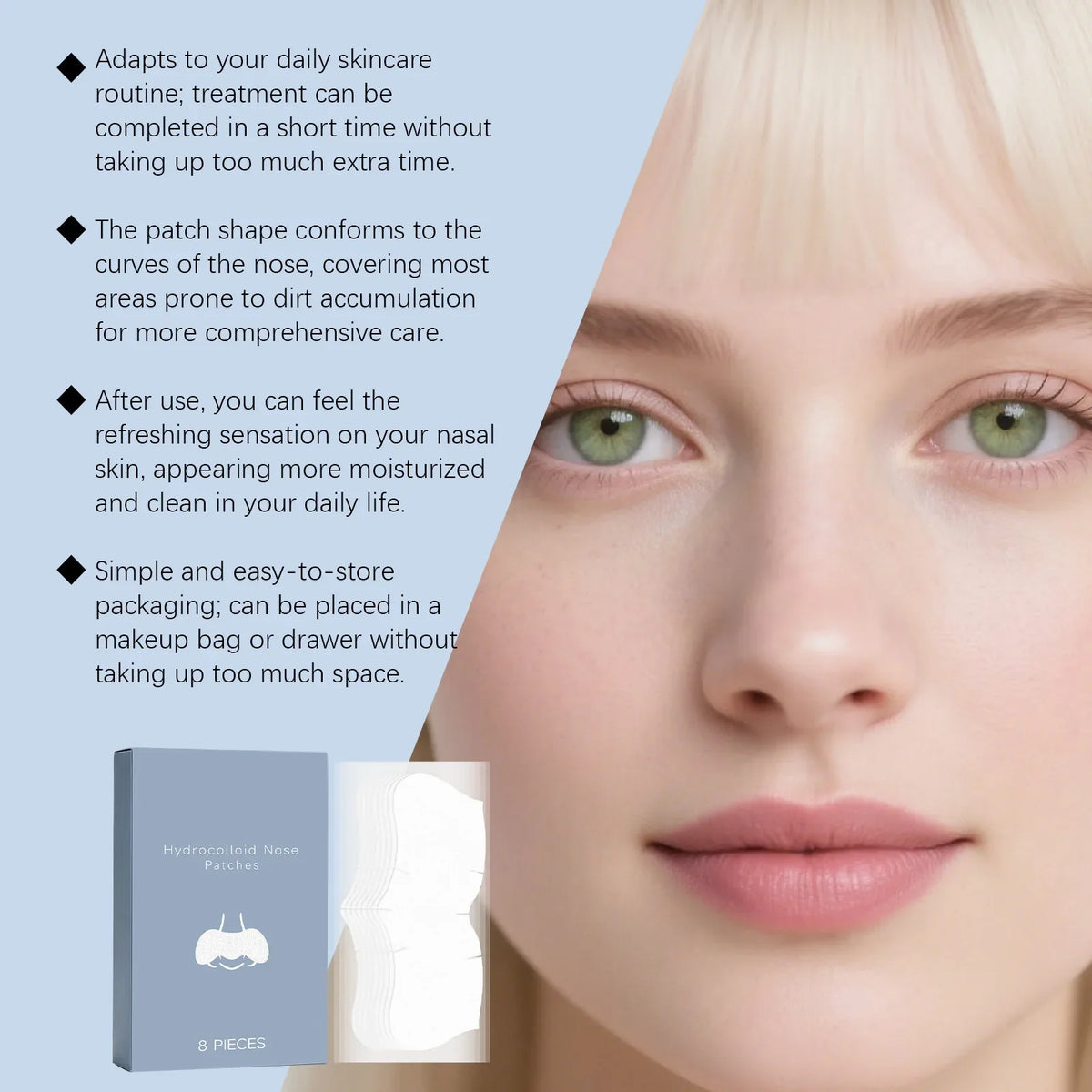 Nicotinamide Nose Patches – Blackhead & Pore Cleansing, 8pcs
