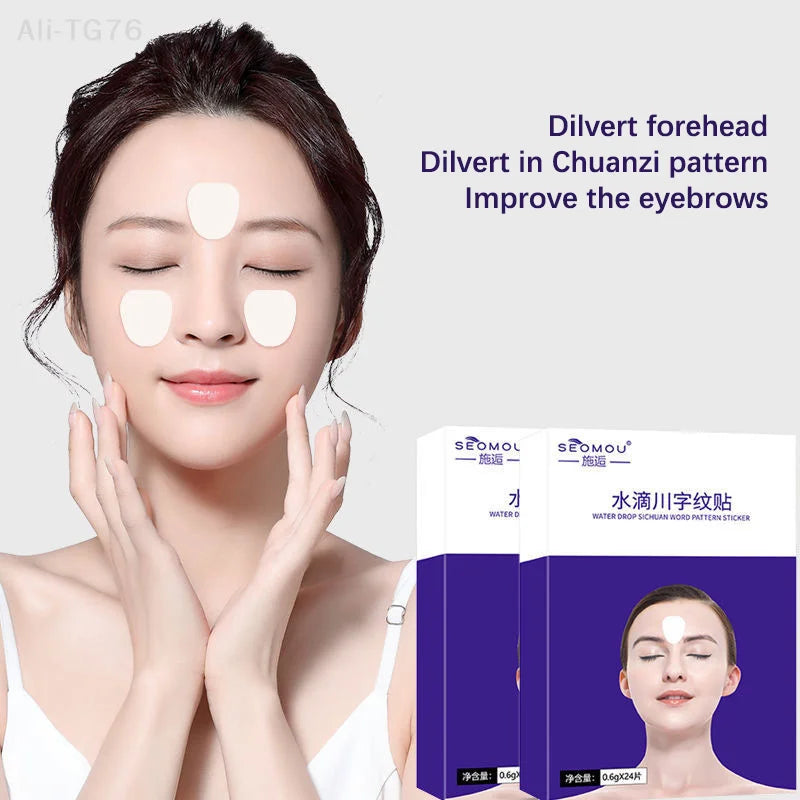24-Pc Silicone Forehead Smoothing Patches | Reusable Face Stickers