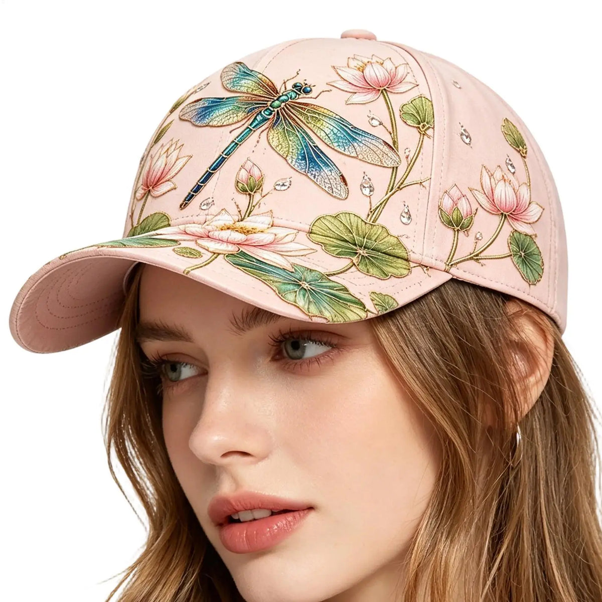 Hummingbird Floral Baseball Cap | Breathable Cotton Sun Hat