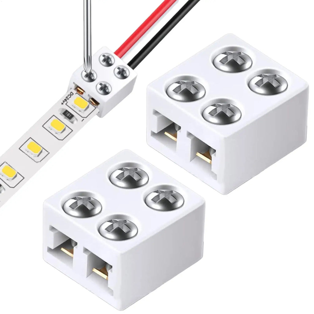 8mm LED Strip Light Connector – No-Solder Wire Adapter