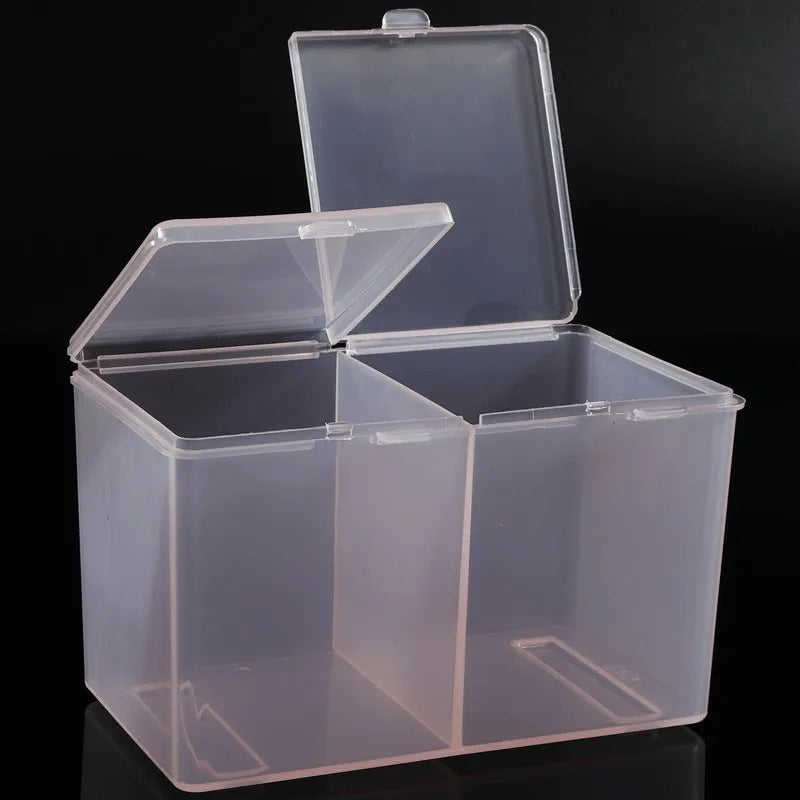 Clear Makeup Storage Box Lid 2-grid Dustproof Skincare Sundries